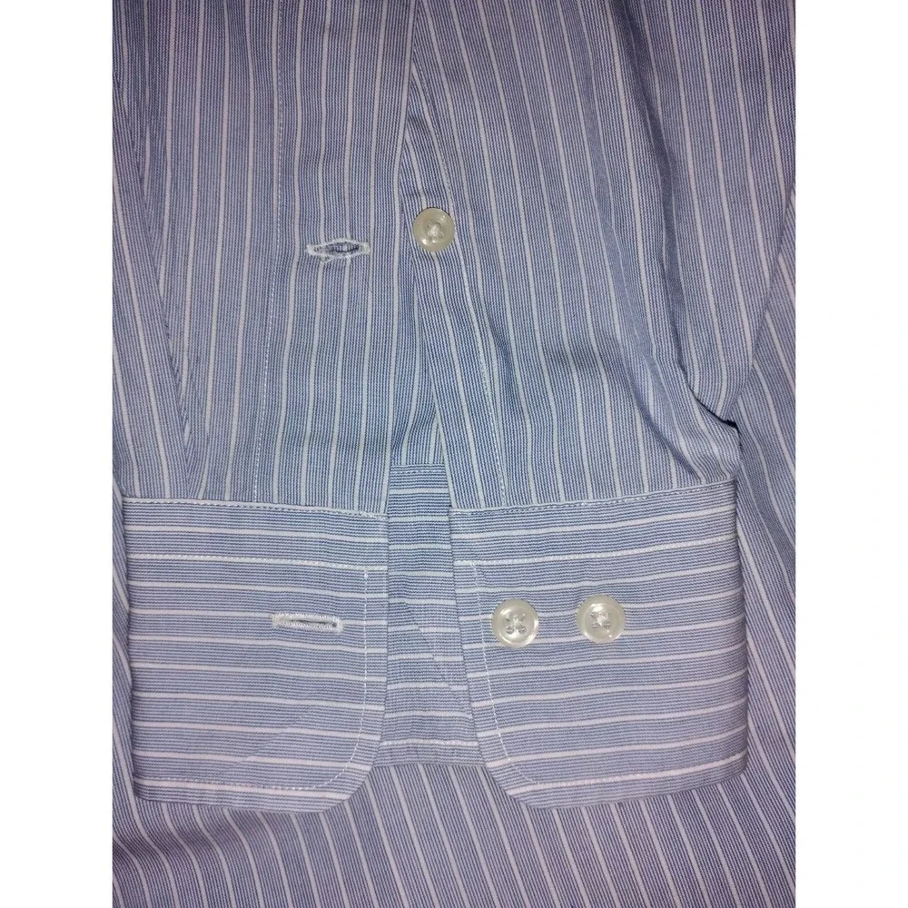 Polo by Ralph Lauren Andrew Dress Shirt Men's 17 32/33 Blue Pinstripe - Z‎